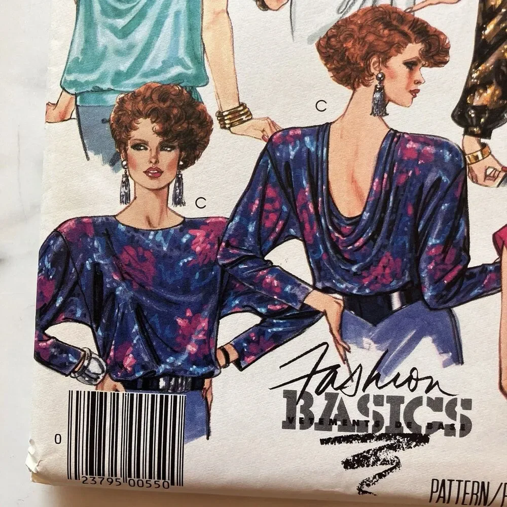 Vintage McCall’s Pattern 2803 Women’s Long Sleeve Tops Size 14-16‎ Medium Uncut